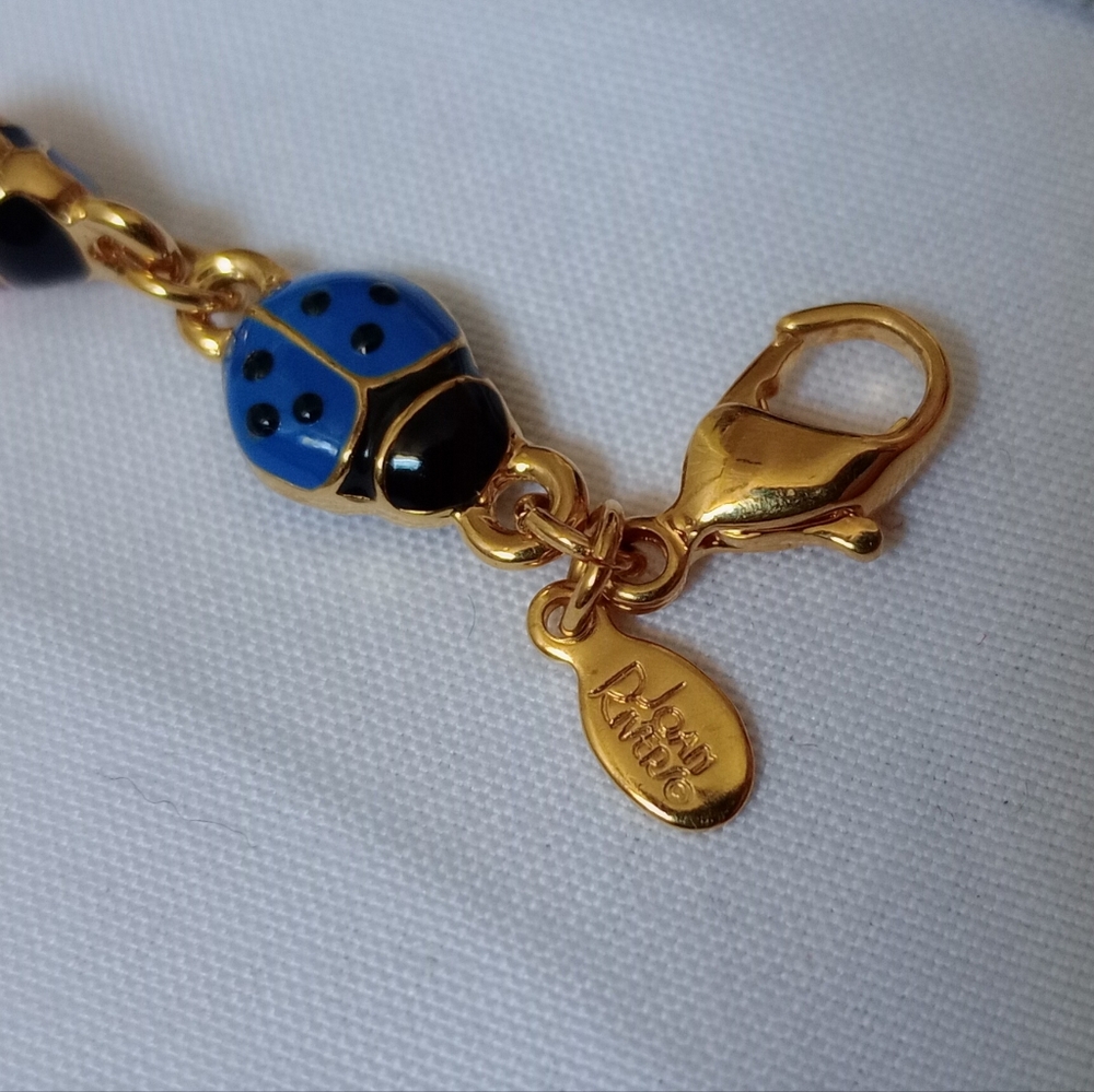 Joan Rivers Colorful Ladybug Bracelet Gold Tone Enamel Whimsical Garden - Picture 3 of 5